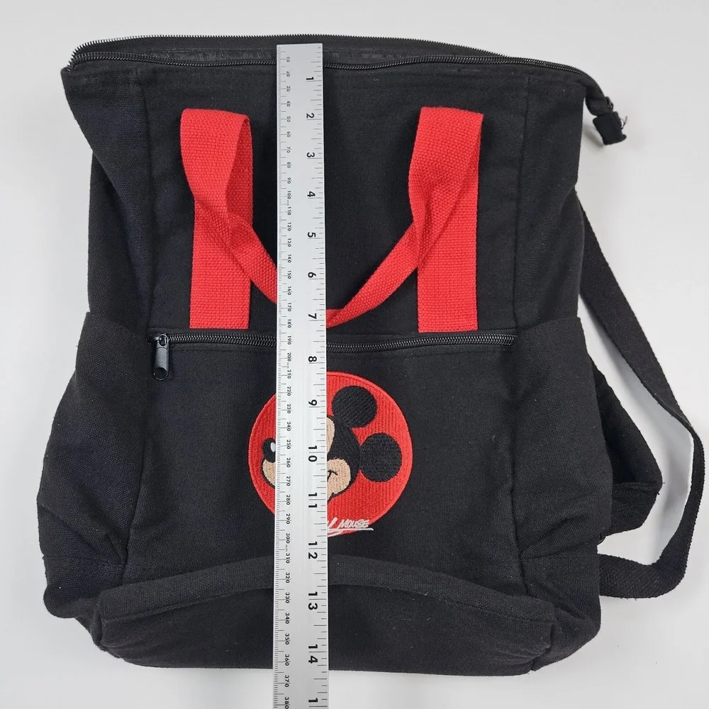 Disney Mickey Mouse Backpack Black Red Logo‎ Drawstring School